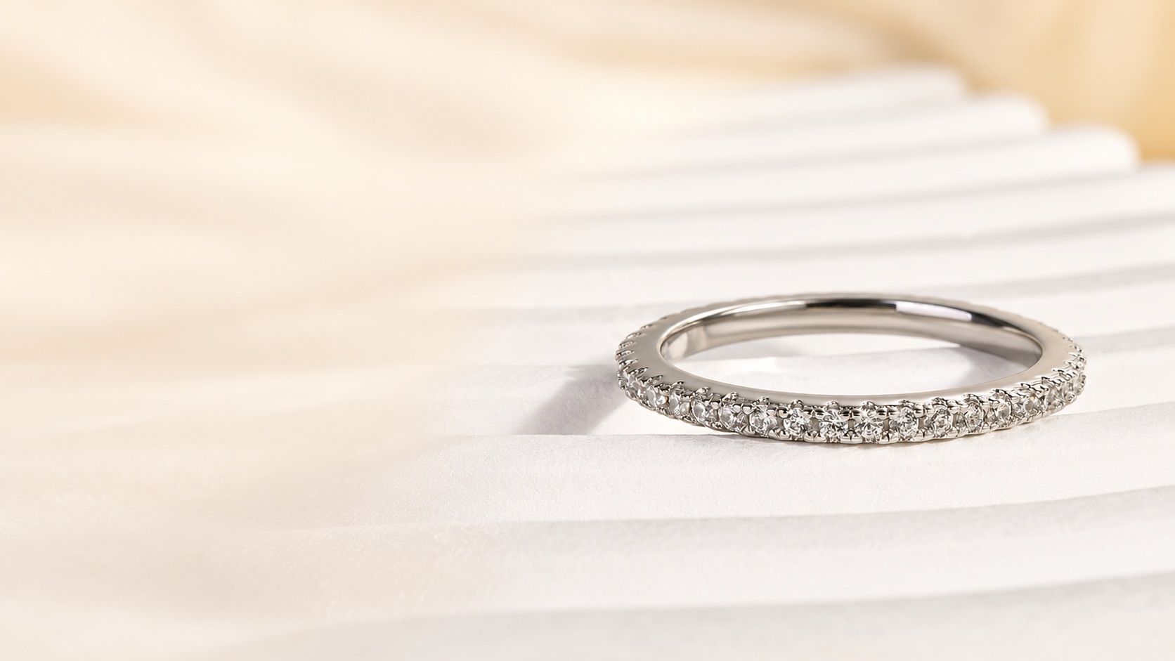 Classic Full Eternity Thin Wedding Band For Women In Sterling Silverslider_item_1