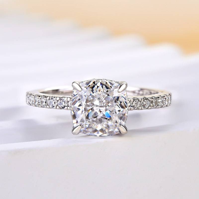 1.5 Carat Cushion Cut White Sapphire Women's Engagement Ring